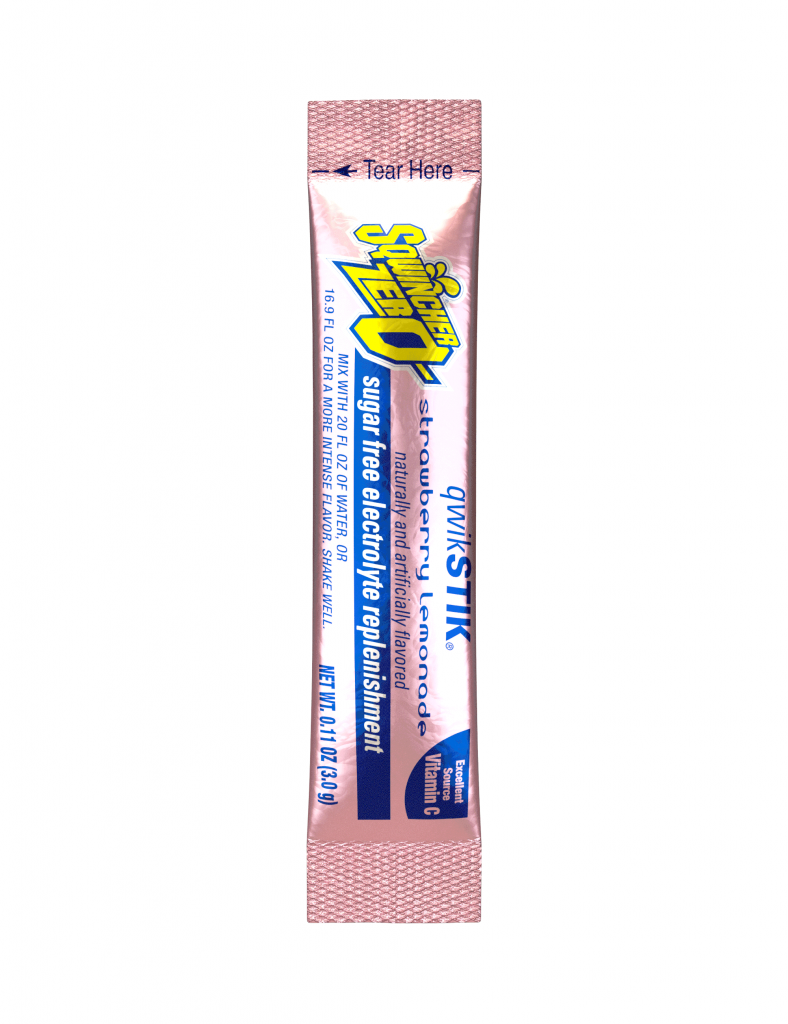 Sqwincher QwikStik® Zero Strawberry Lemonade Flavored Powder Stiks - Cooling and First Aid Products